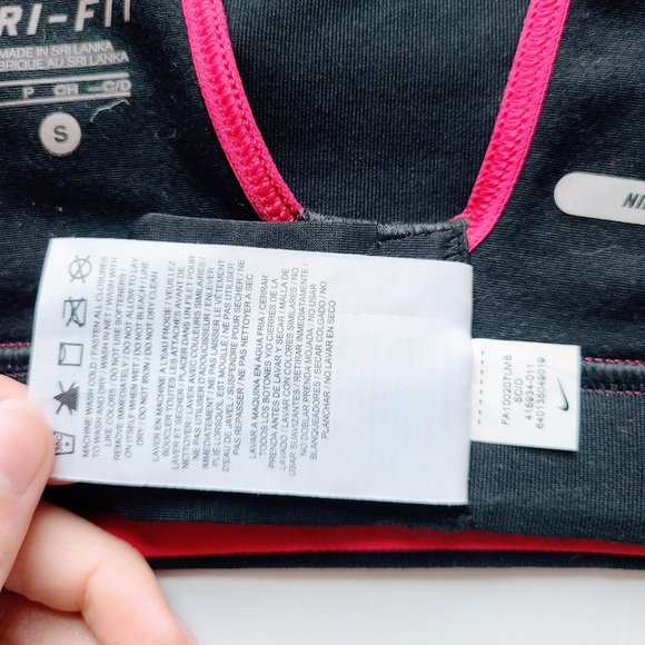 Nike Dri-Fit Swift Black / Pink High Impact Support Sports Bra Size Small - Picture 9 of 14